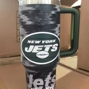 New York Jets Insulated Travel Mug - Dark Green & Black